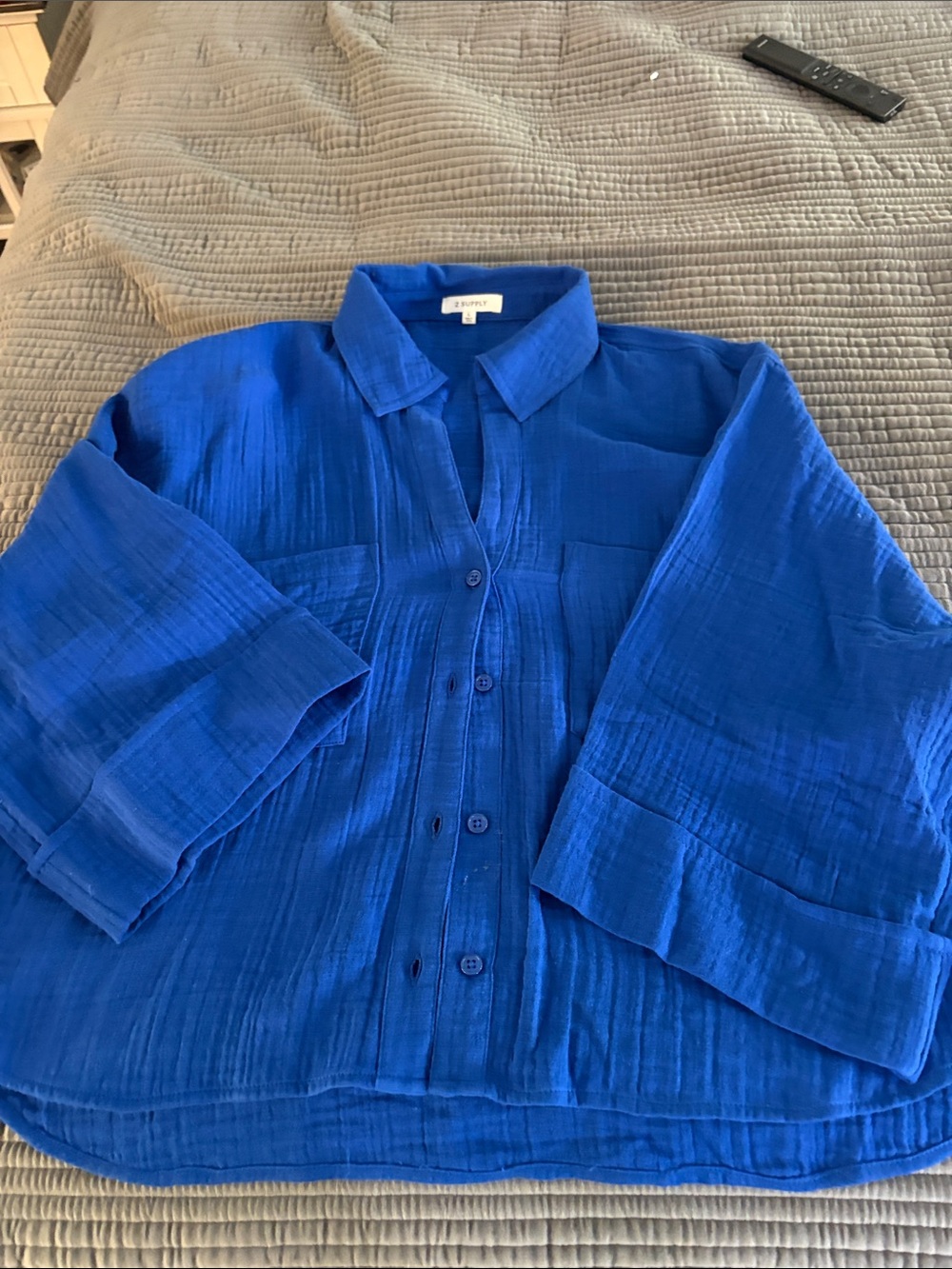 Z Supply Cobalt Blue Button-Front women’s Shirt